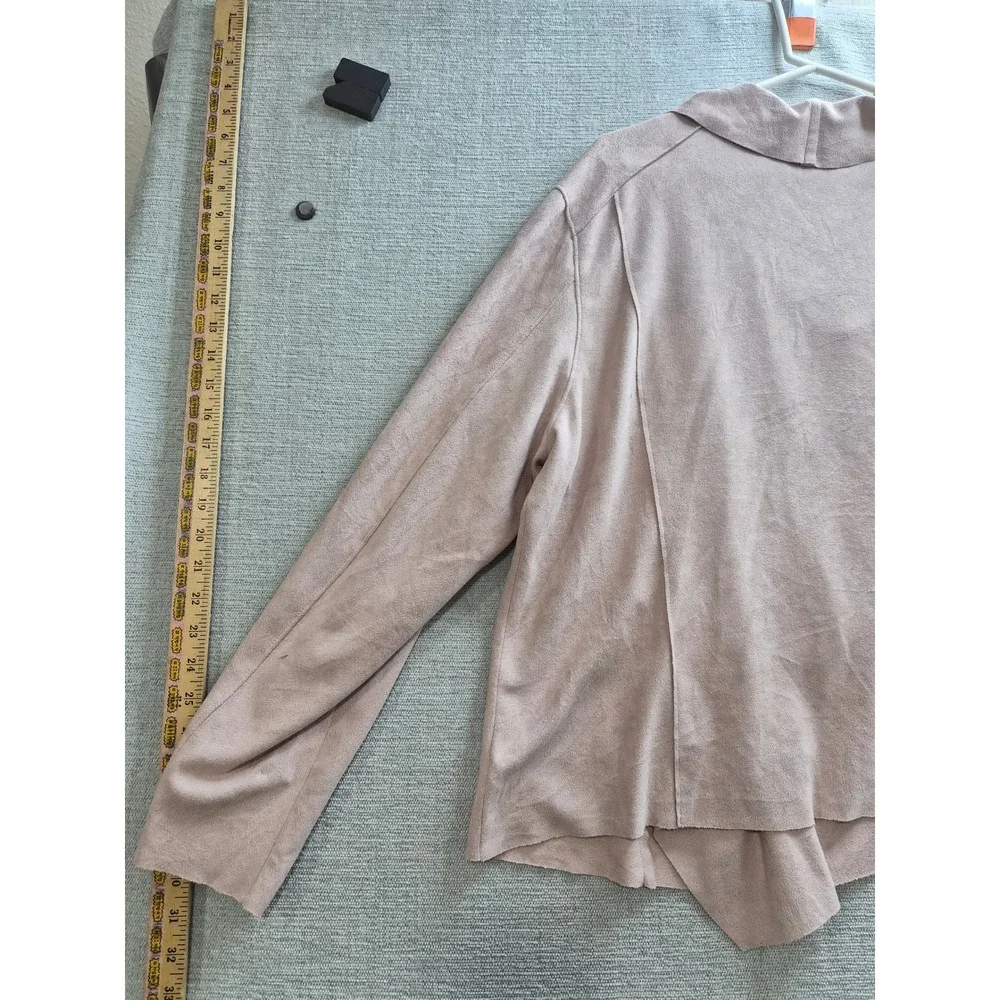 BlankNYC Asymmetrical Faux Suede Drape Front Jacket Womens 3X Pink Full Zip